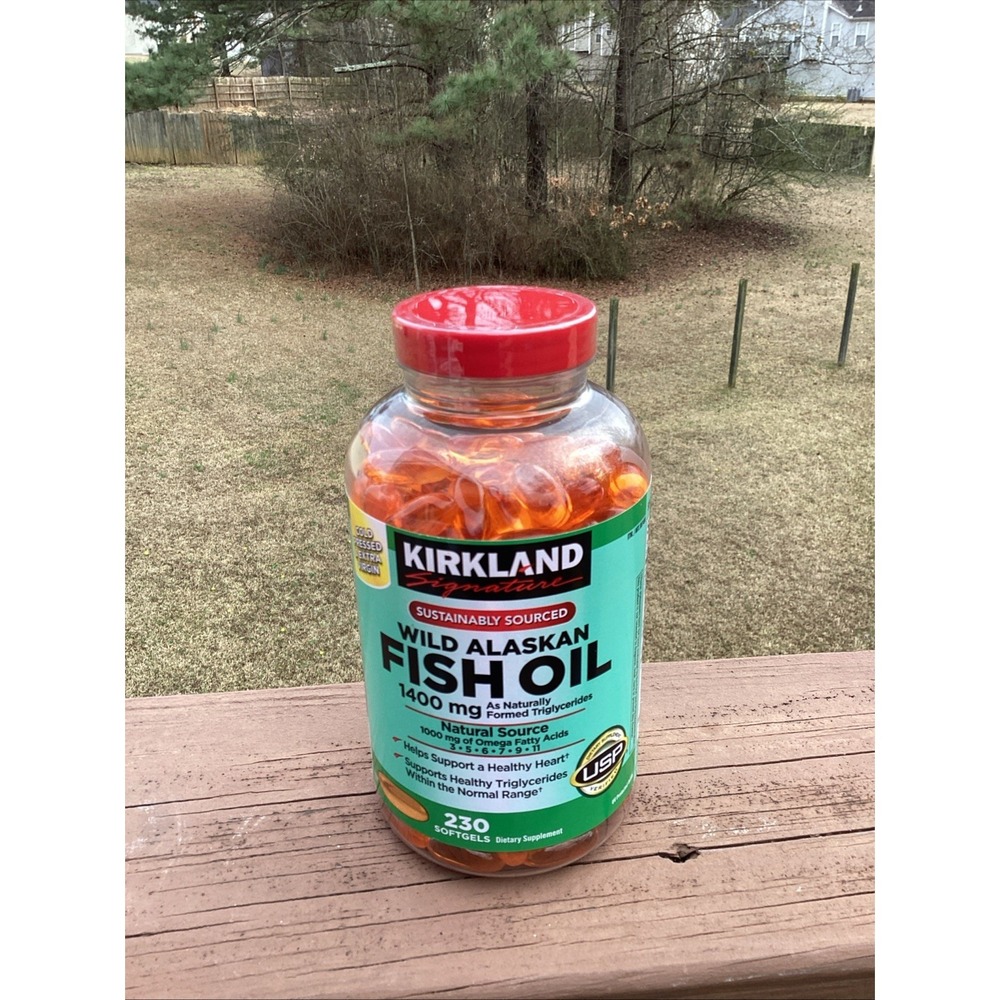 Kirkland signature wild alaskan fish oil 1400 mg 230 soft gel Exp 09/2027 Sealed
